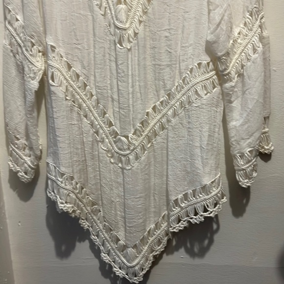 Vivid Collection Women’s White Summer Crochet Beach Summer Coverup boho chic - Picture 3 of 7